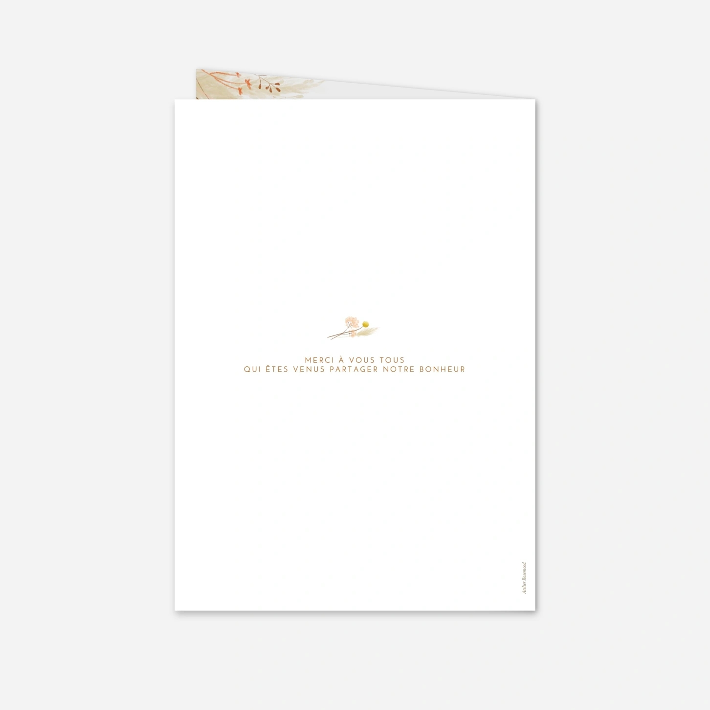 Livret de messe mariage Pampas fleuries