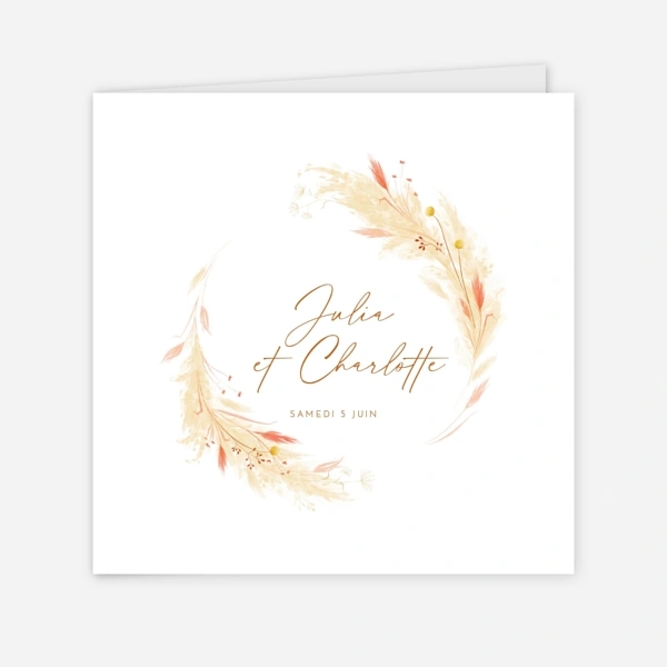 Pampas fleuries couronne