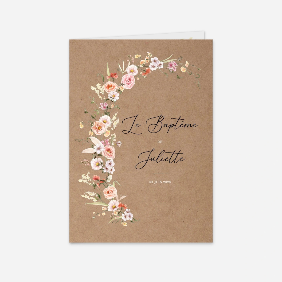 Faire-part baptême Petit bouquet