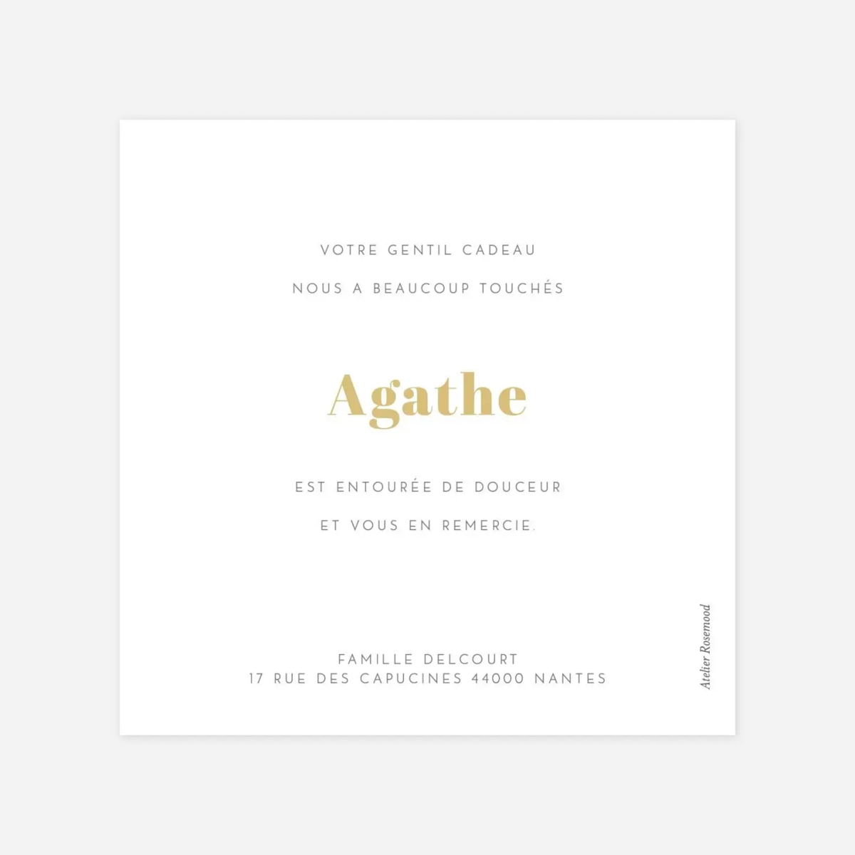 Carte remerciement naissance Pictos chéris