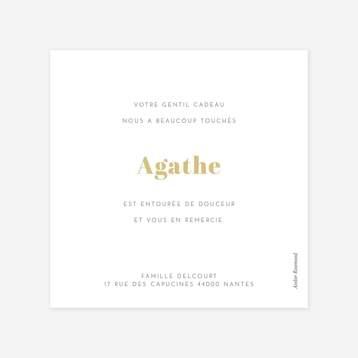 Carte remerciement naissance Pictos chéris