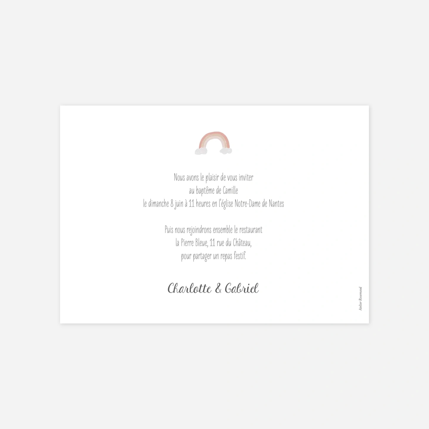 Faire-part baptême Écrin sacré photo