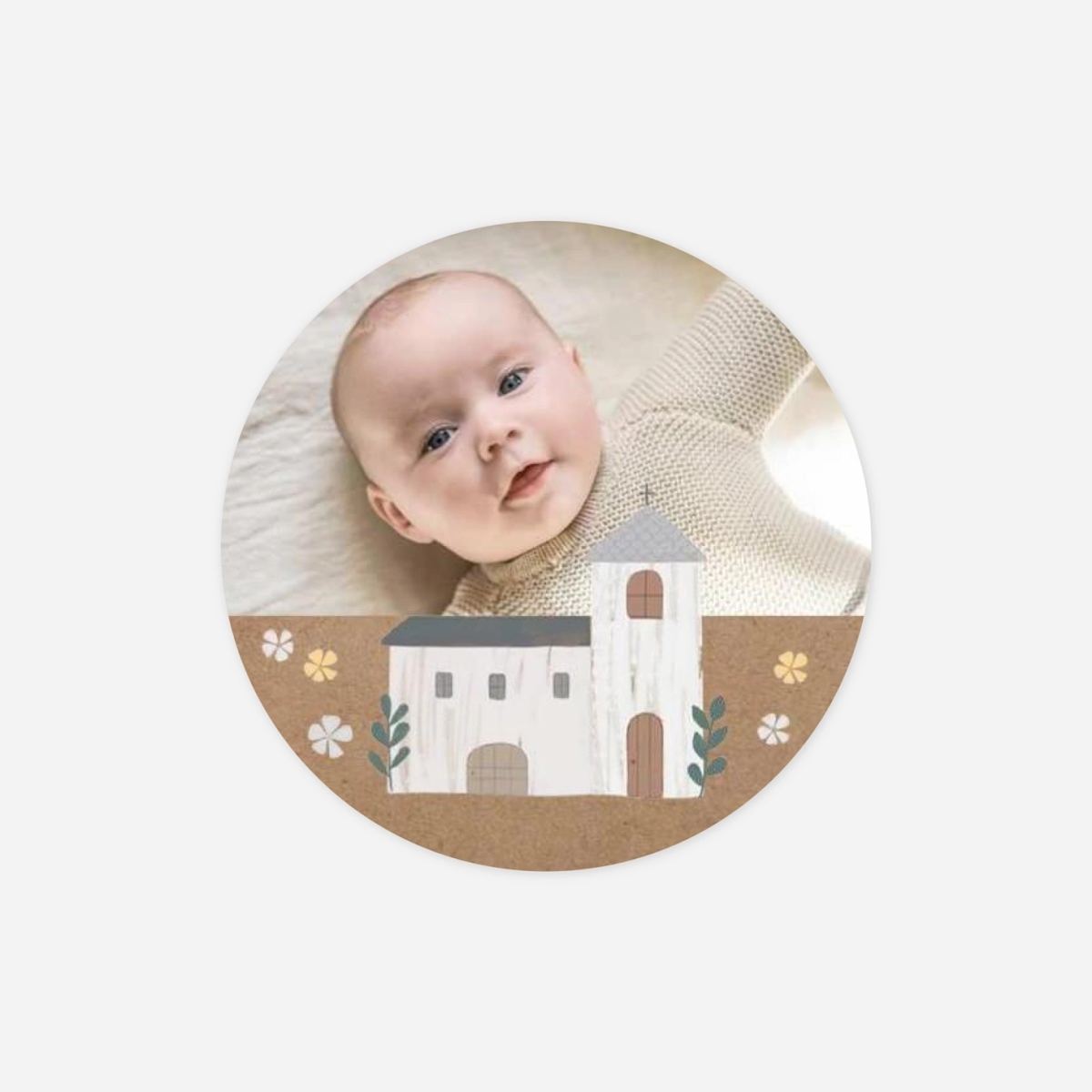 Stickers pour enveloppes baptême Écrin sacré photo