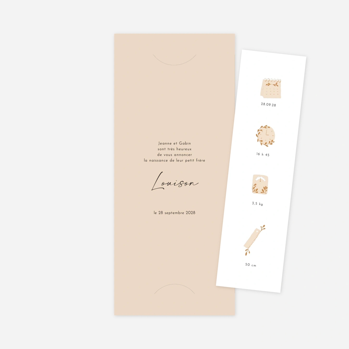 Faire-part naissance Pictos douceur