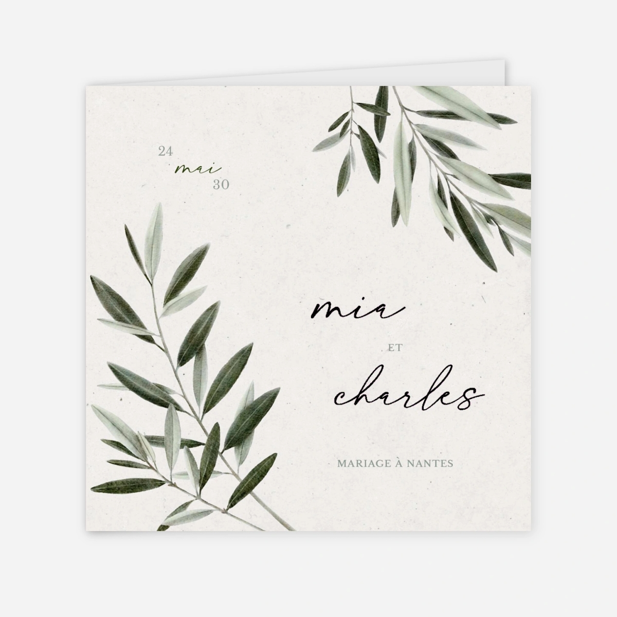 Faire-part mariage Brins d’olivier