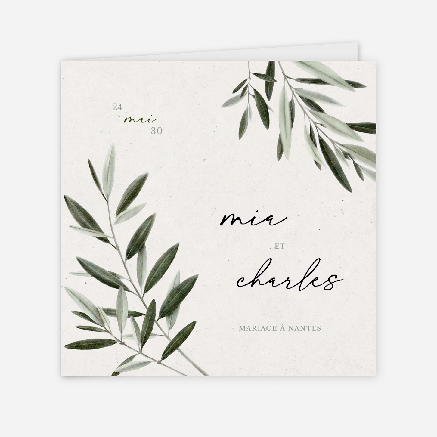 Faire-part mariage Brins d’olivier