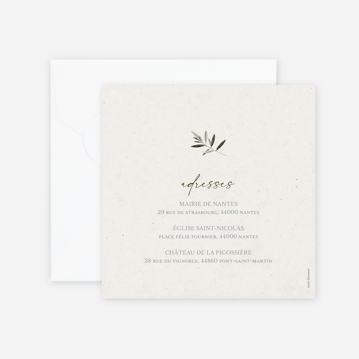 Faire-part mariage Brins d’olivier