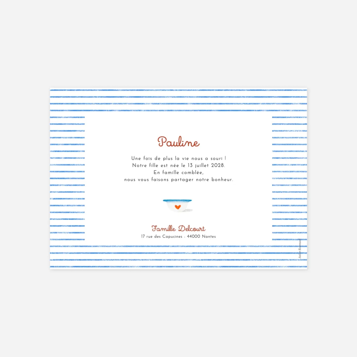 Faire-part naissance Petits Bols