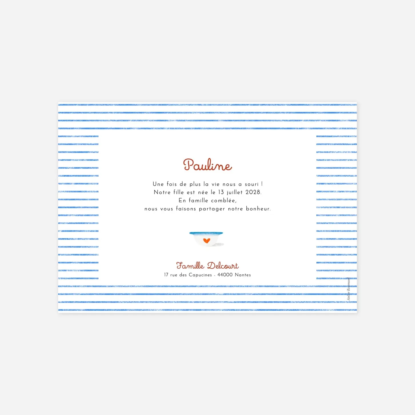 Faire-part naissance Petits Bols