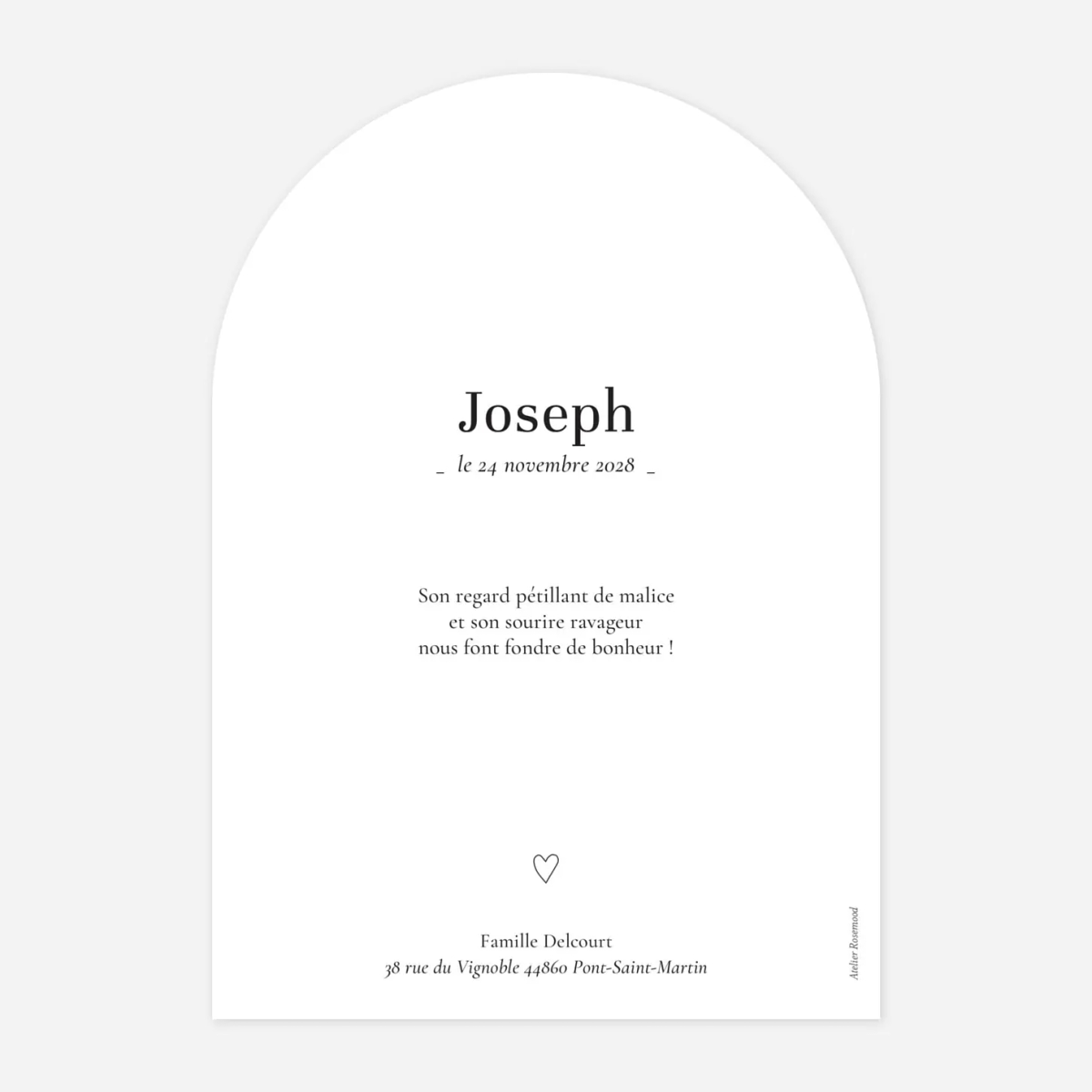 Faire-part naissance Petit coeur