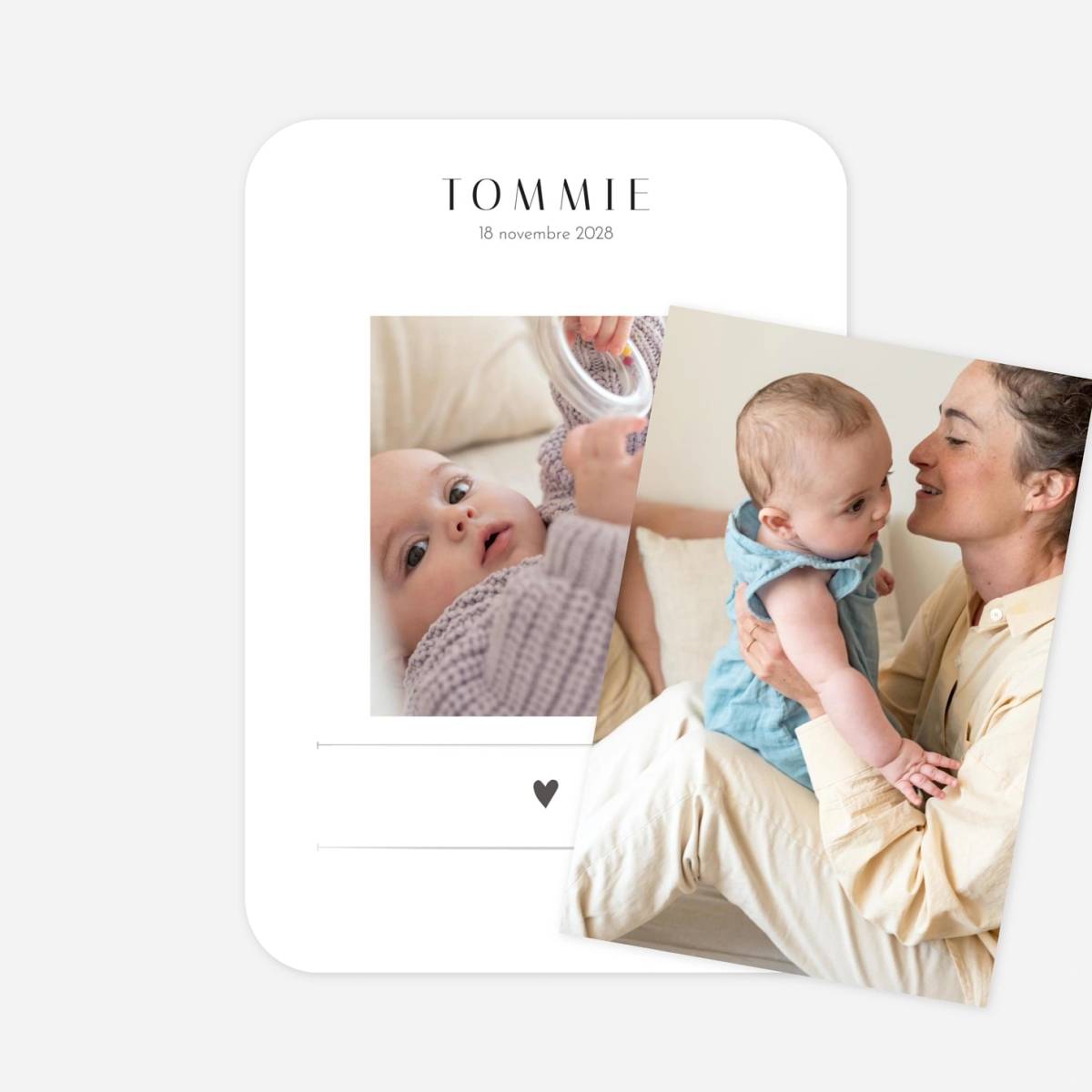 Faire-part naissance Petit coeur