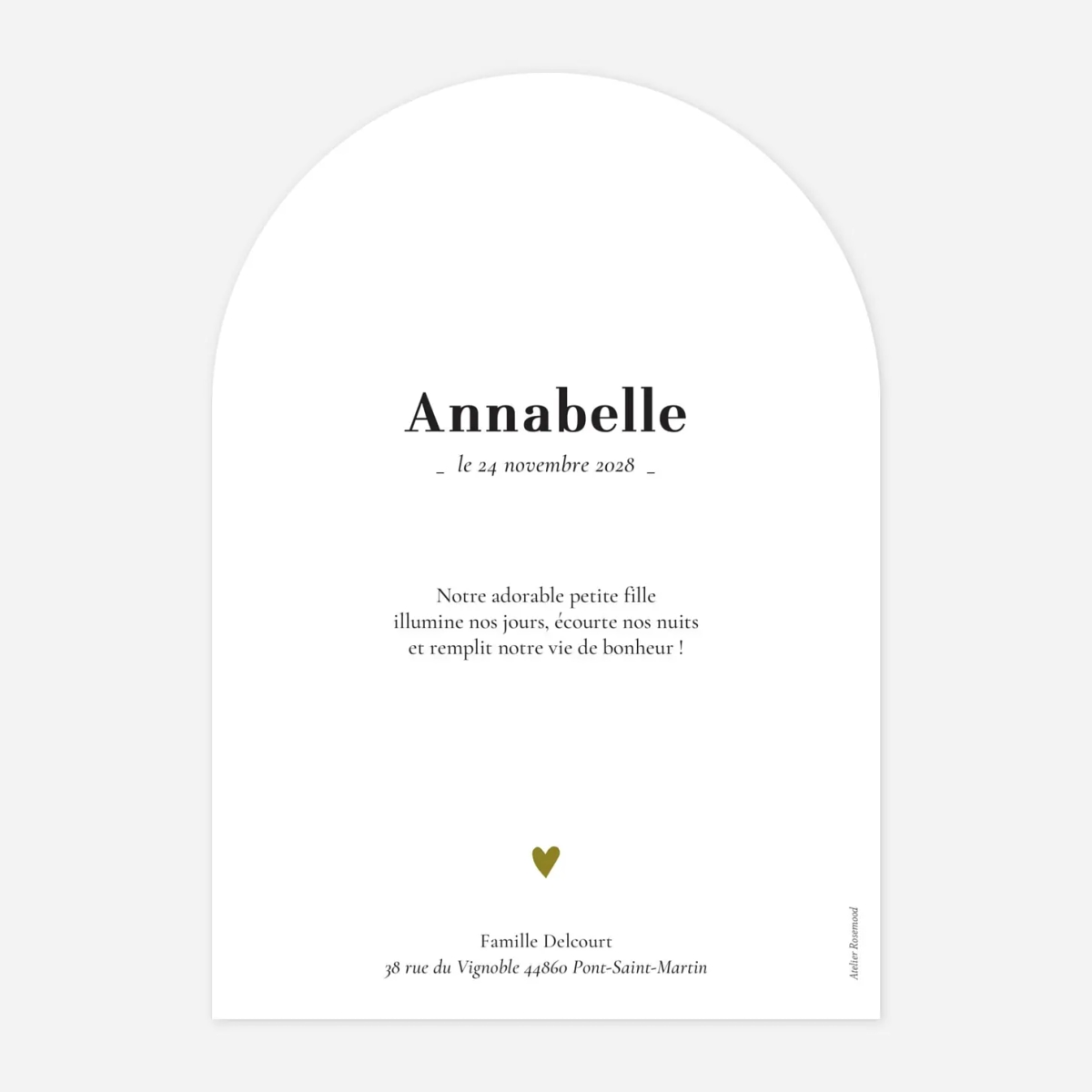 Faire-part naissance Mon petit coeur