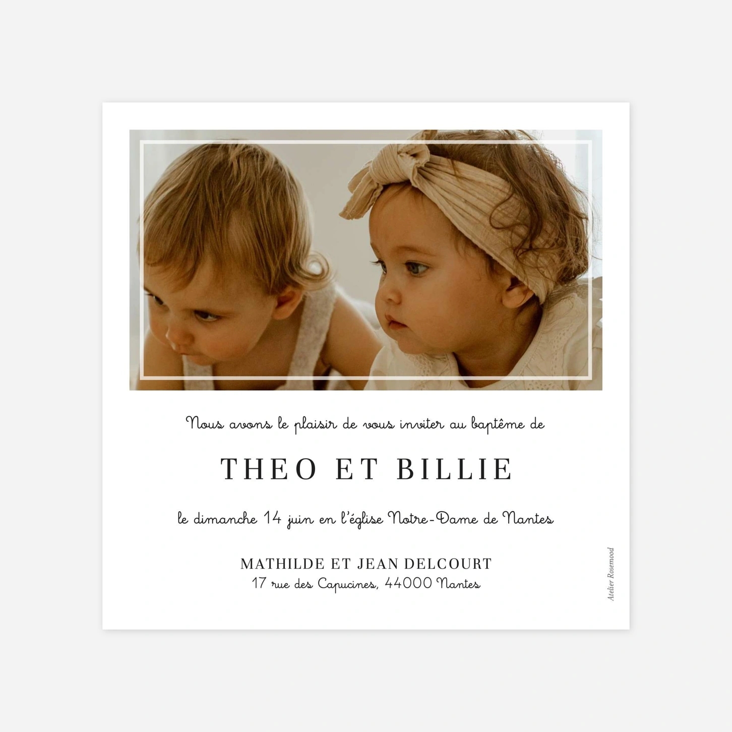 Faire-part baptême Petite Étiquette II