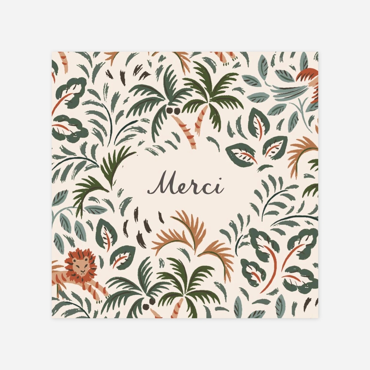 Carte remerciement naissance Petite jungle