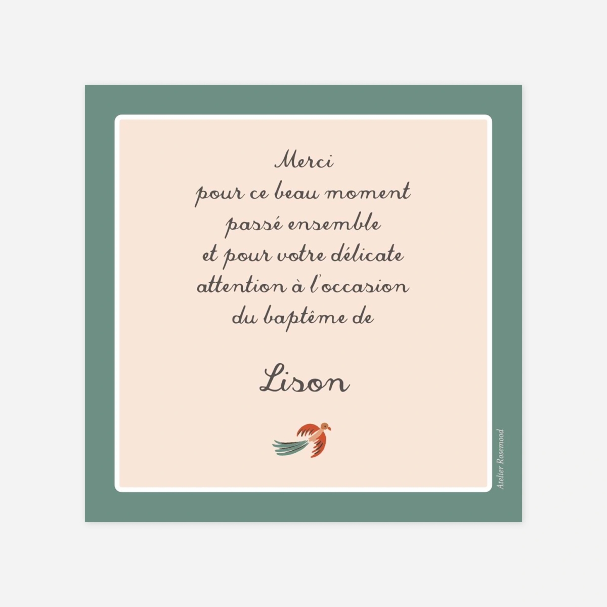 Carte remerciement naissance Petite jungle