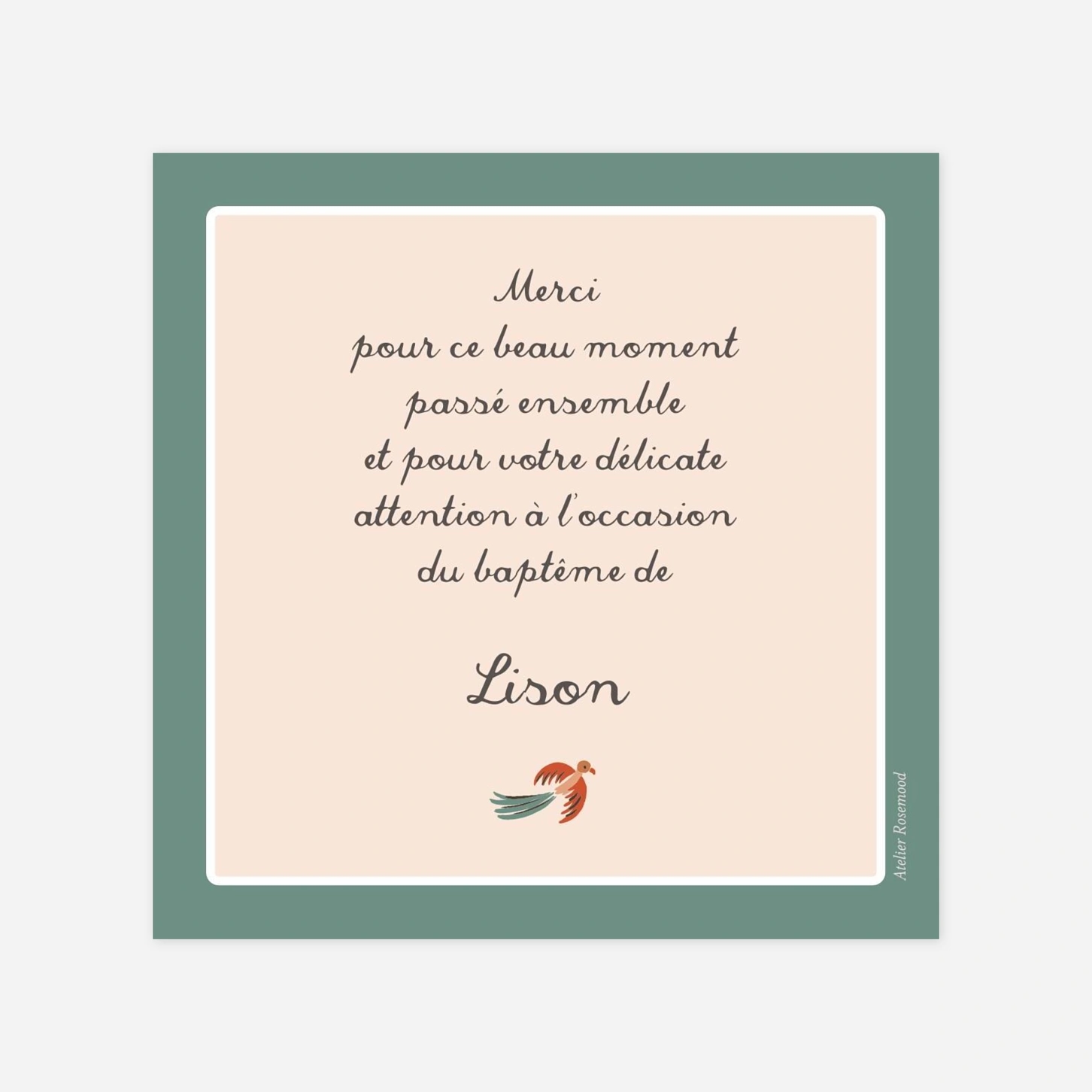 Carte remerciement naissance Petite jungle