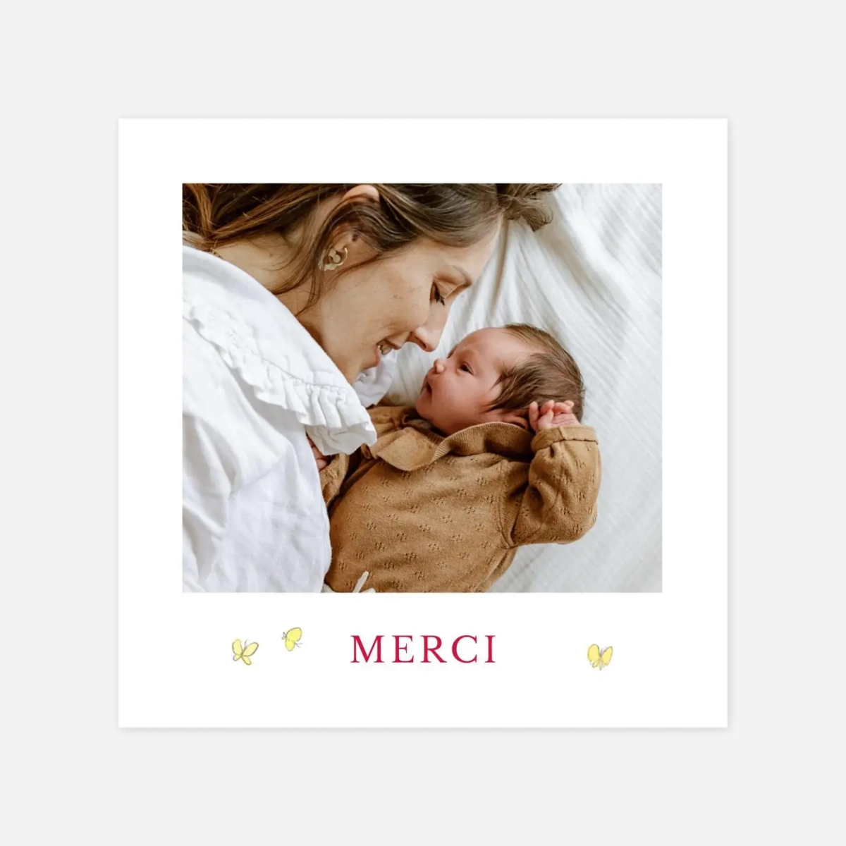 Carte remerciement naissance Petits lapins