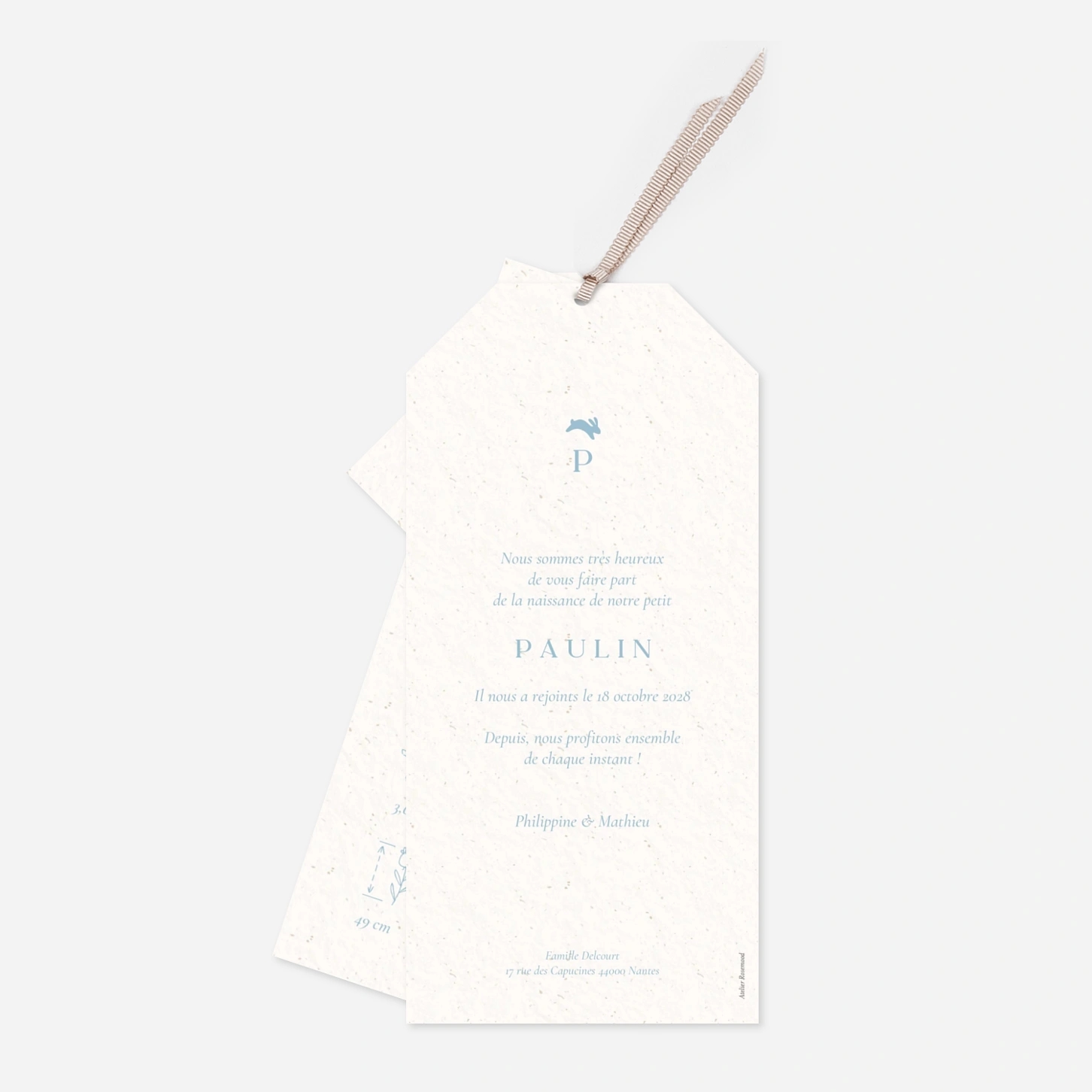 Faire-part naissance Petit lapereau