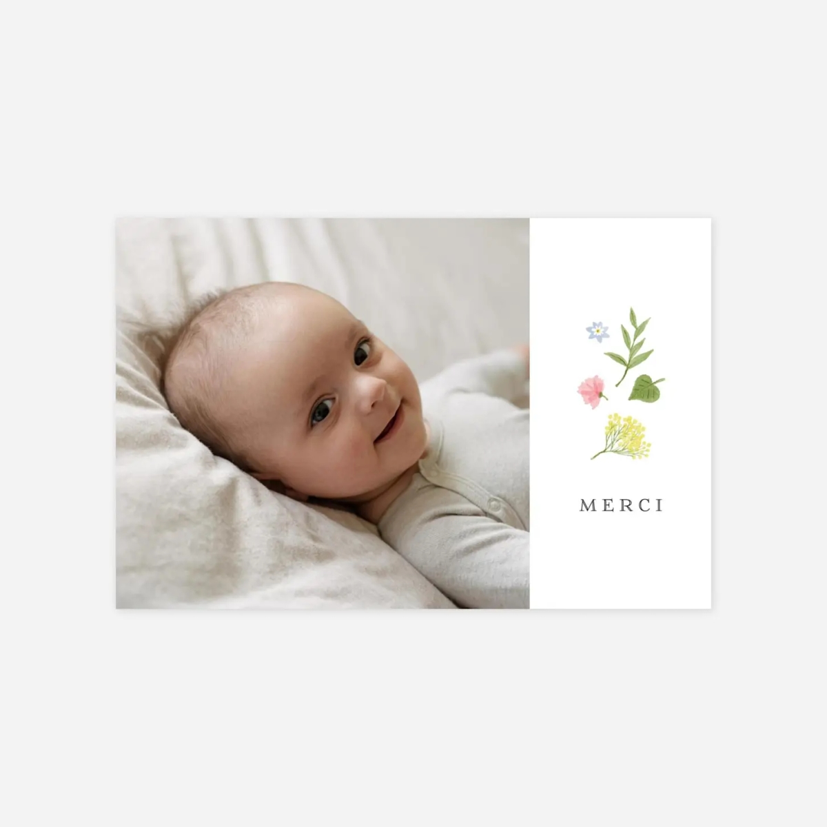 Carte remerciement naissance Petit mobile