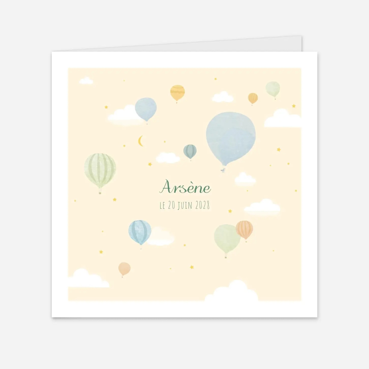 Faire-part naissance Petites montgolfières