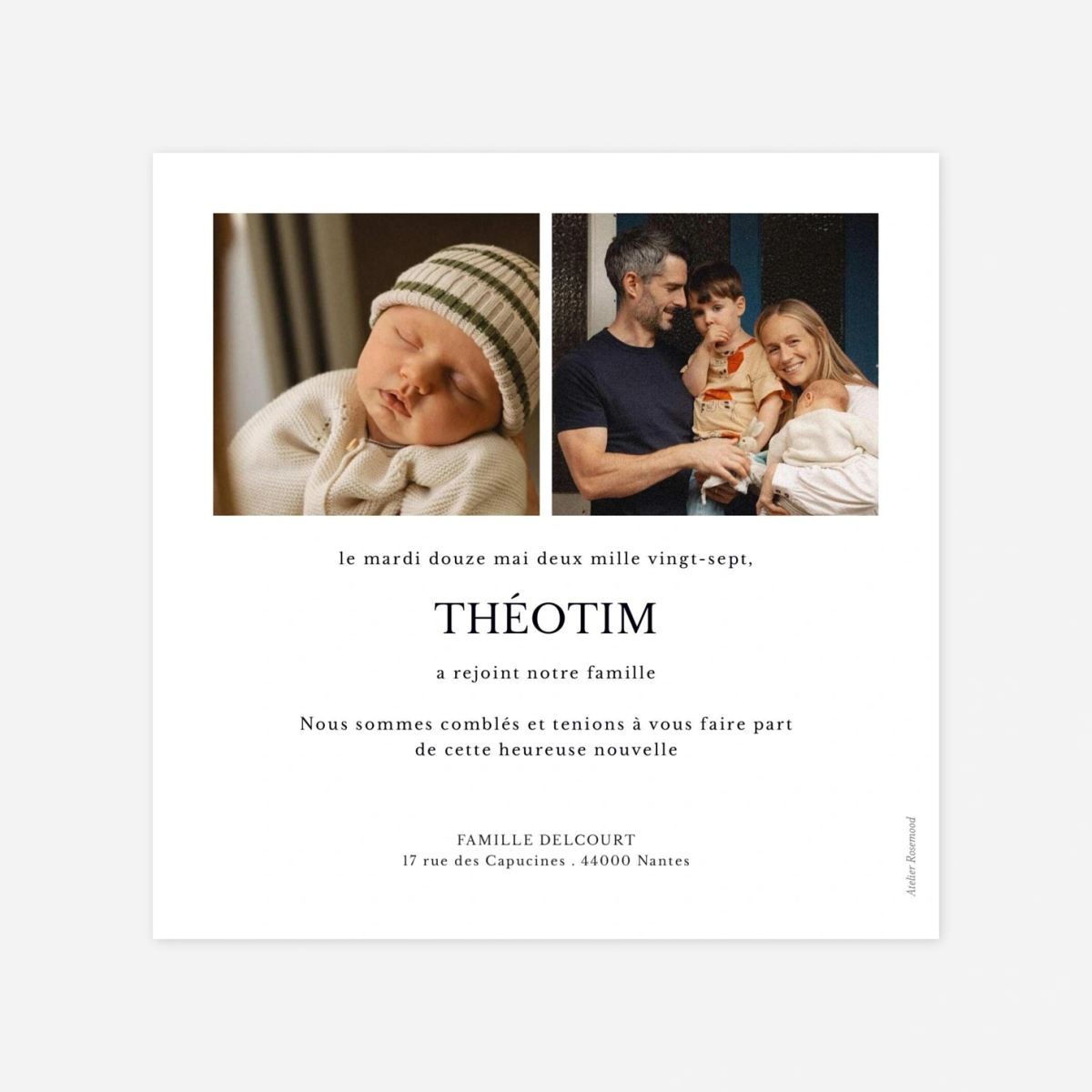 Faire-part naissance Petites rayures