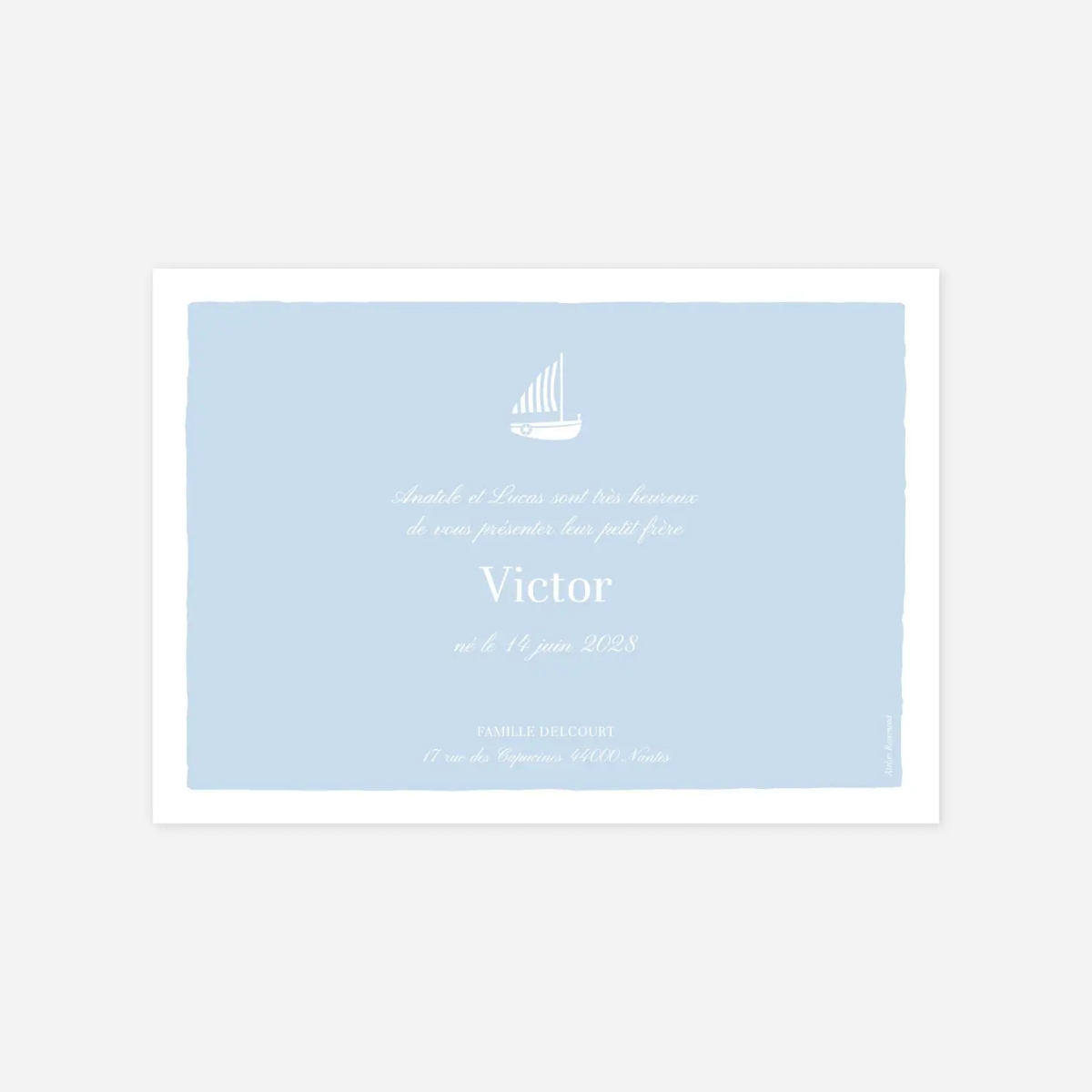Faire-part naissance Petit voilier