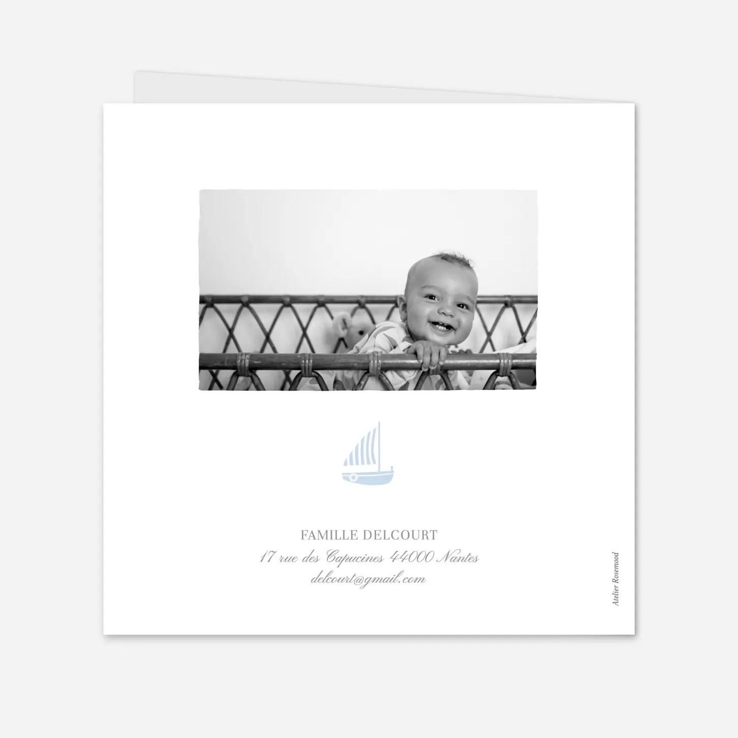 Faire-part naissance Petit voilier