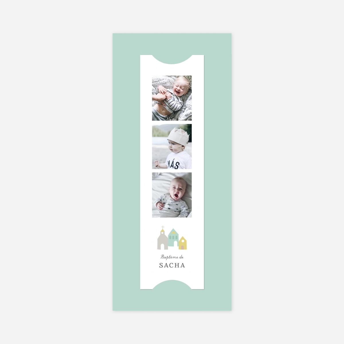 Faire-part baptême Petit village