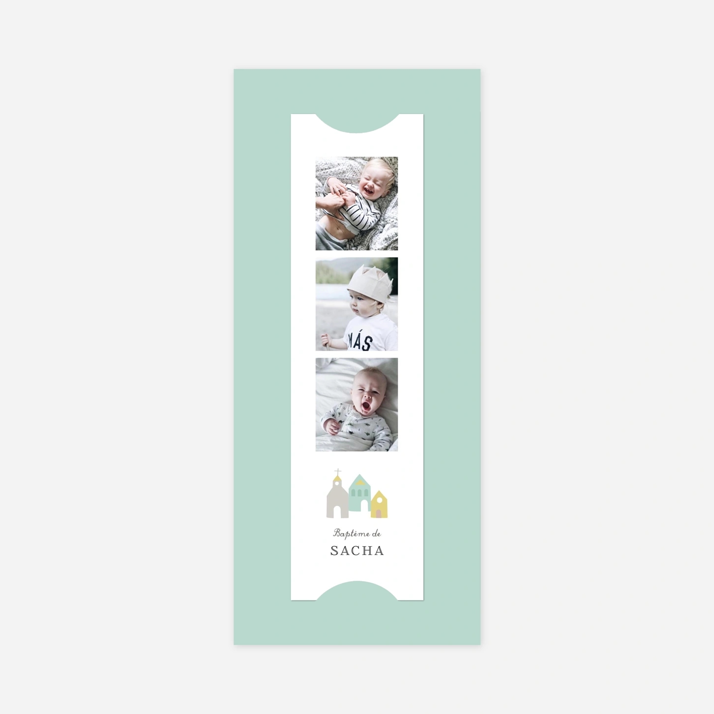 Faire-part baptême Petit village