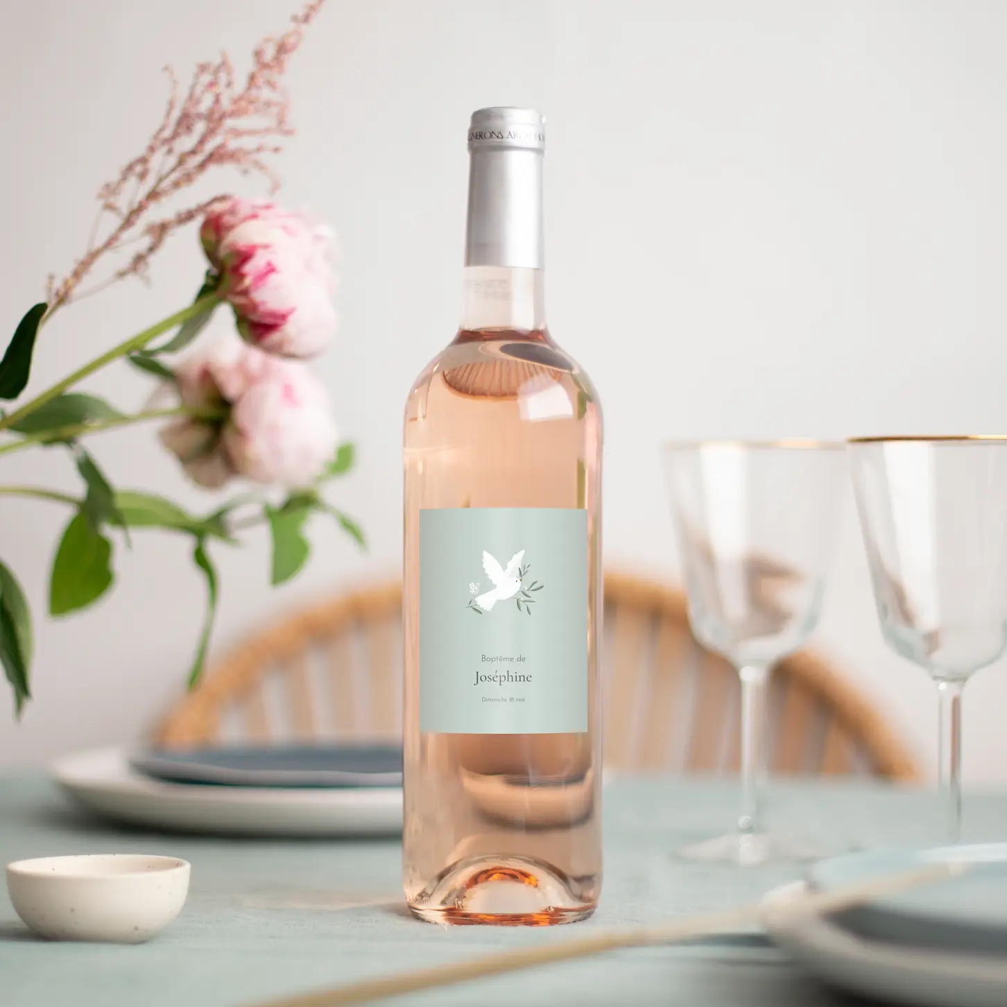 Étiquette pour bouteille Petite colombe