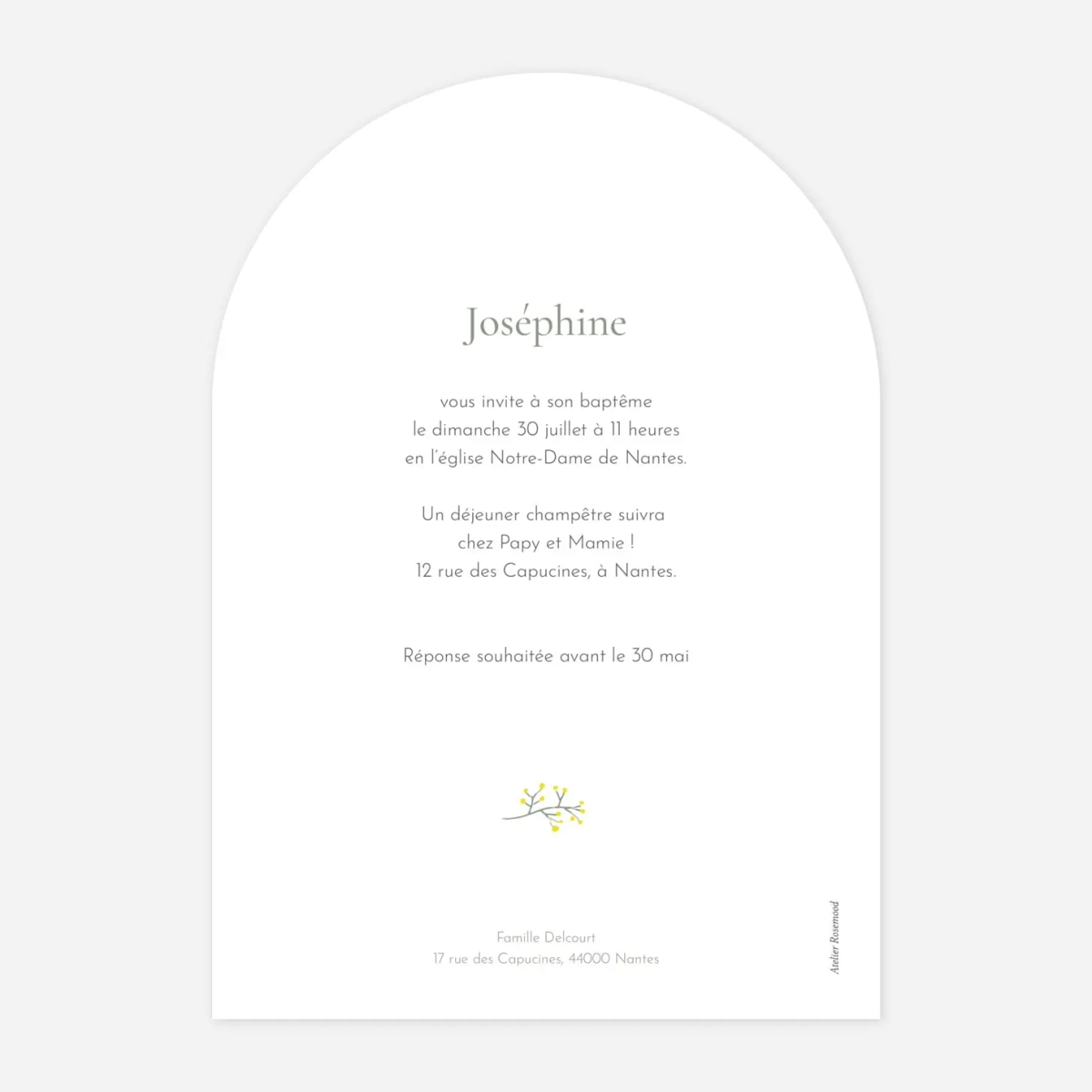 Faire-part baptême Petite colombe photo