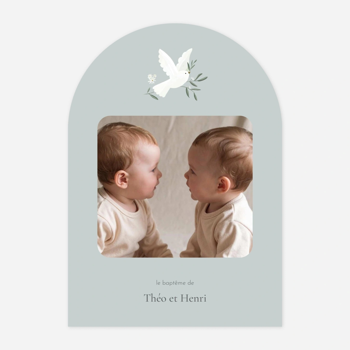 Faire-part baptême Petite colombe photo II