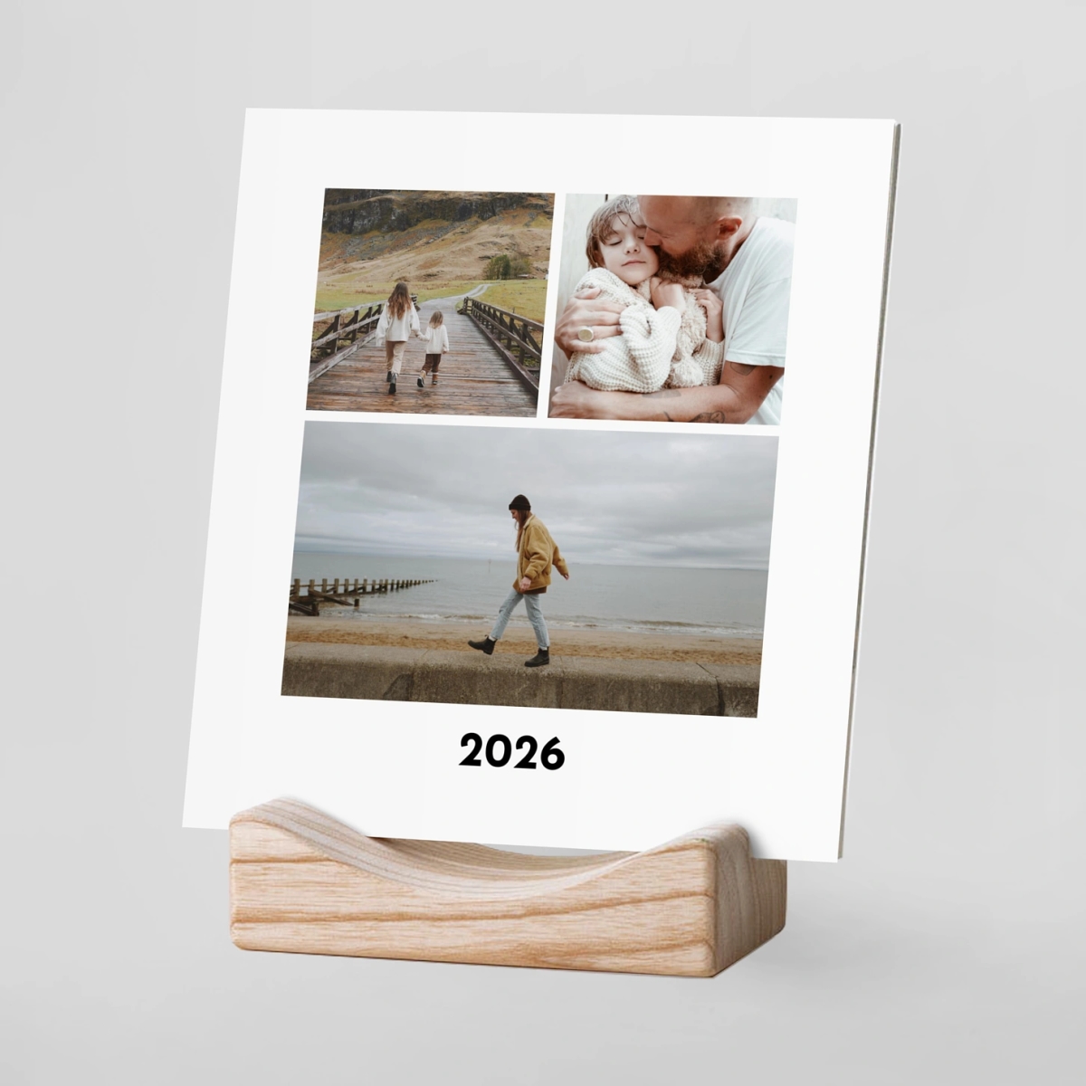 Calendrier photo avec support bois Photomaton