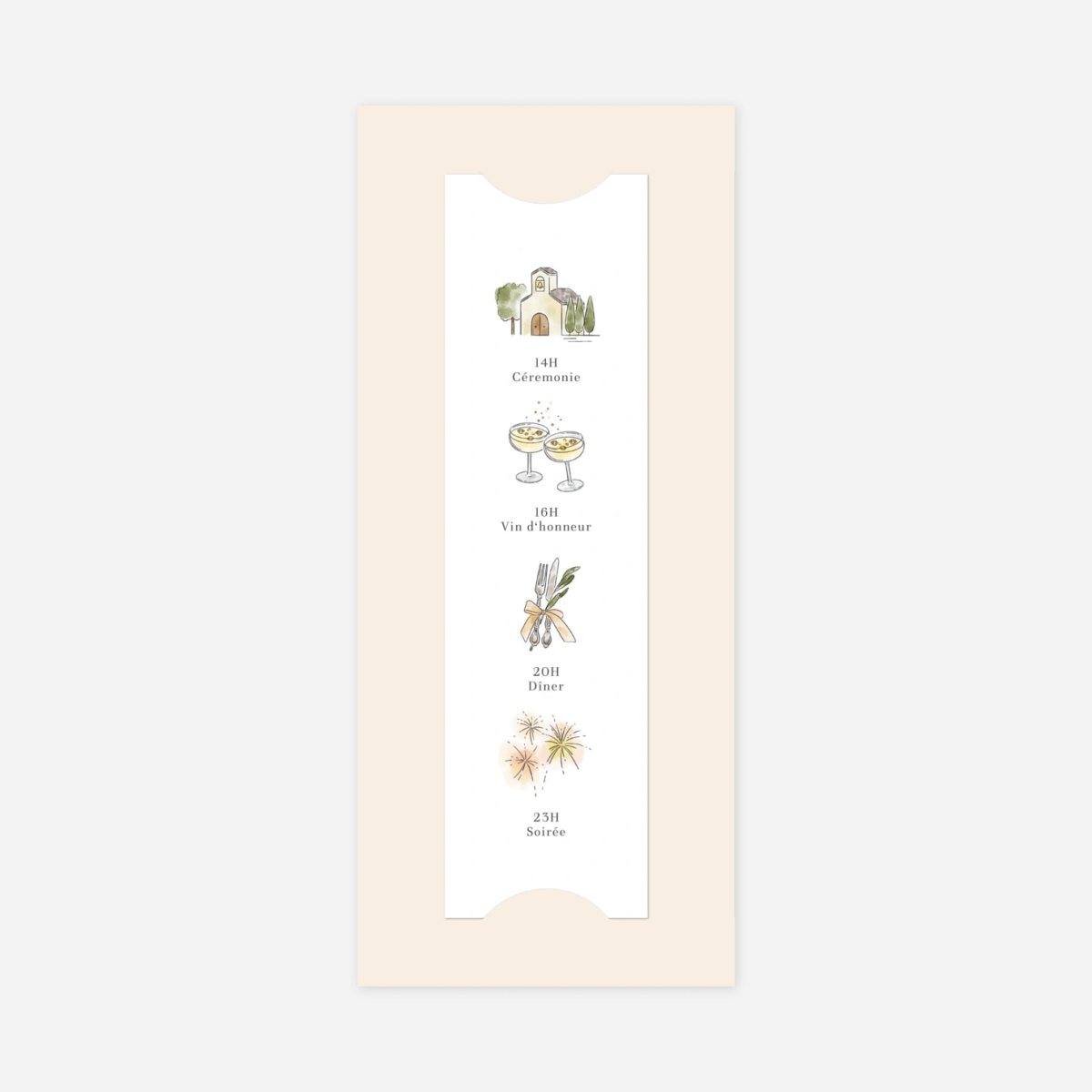 Faire-part mariage Pictos aquarelle