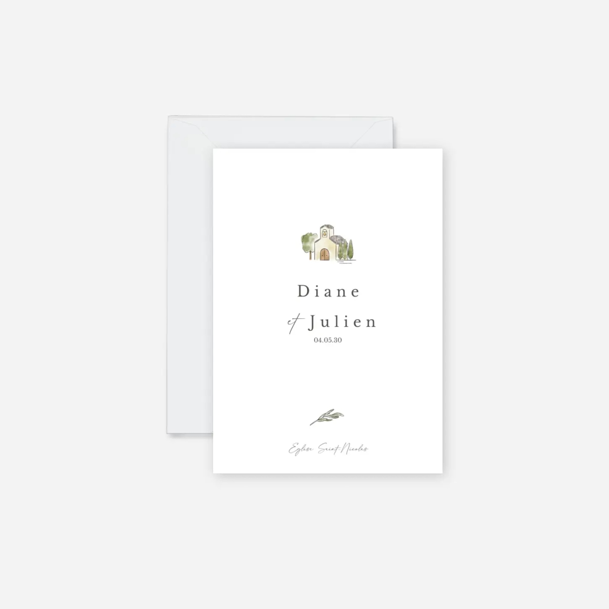 Faire-part mariage Pictos aquarelle