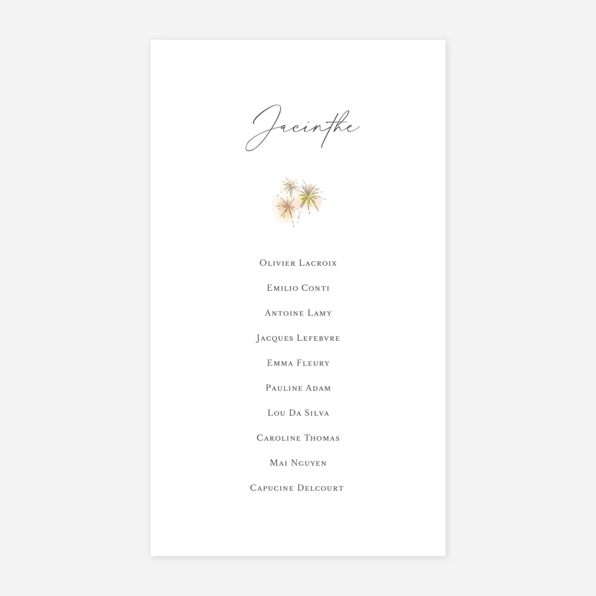 Nom de table mariage Pictos aquarelle