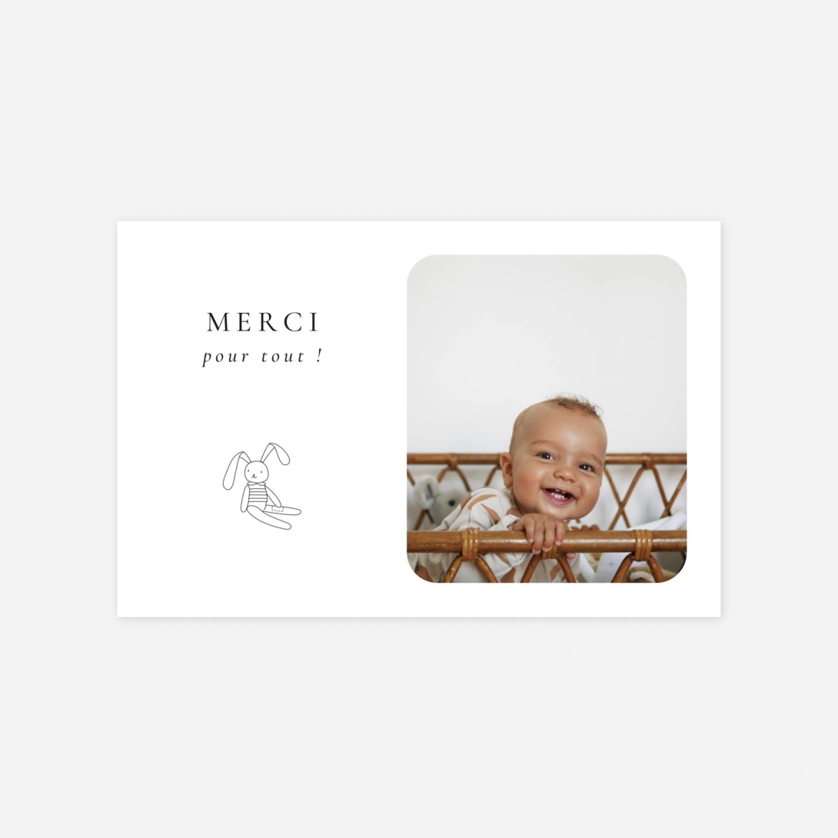 Carte remerciement naissance Picto feutre