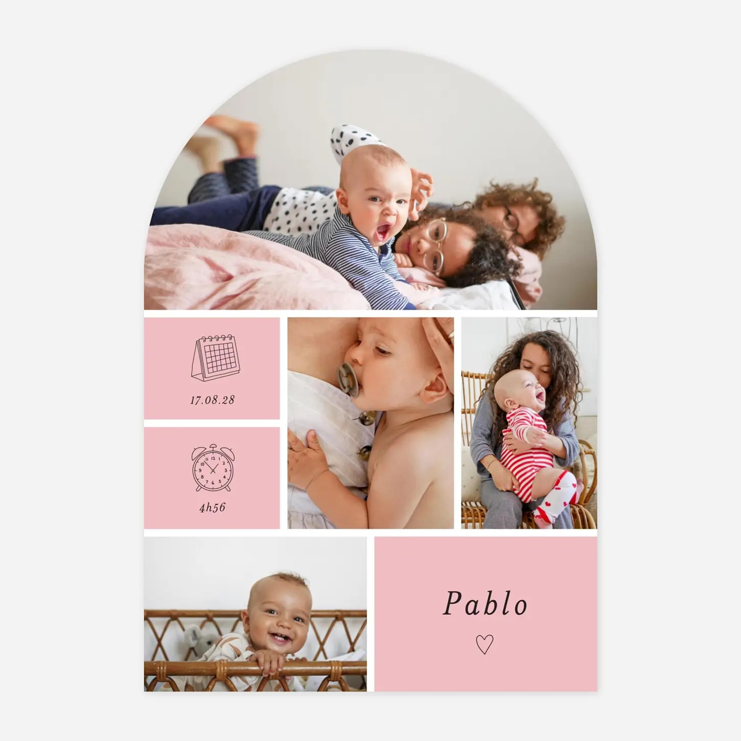 Faire-part naissance Picto pastel