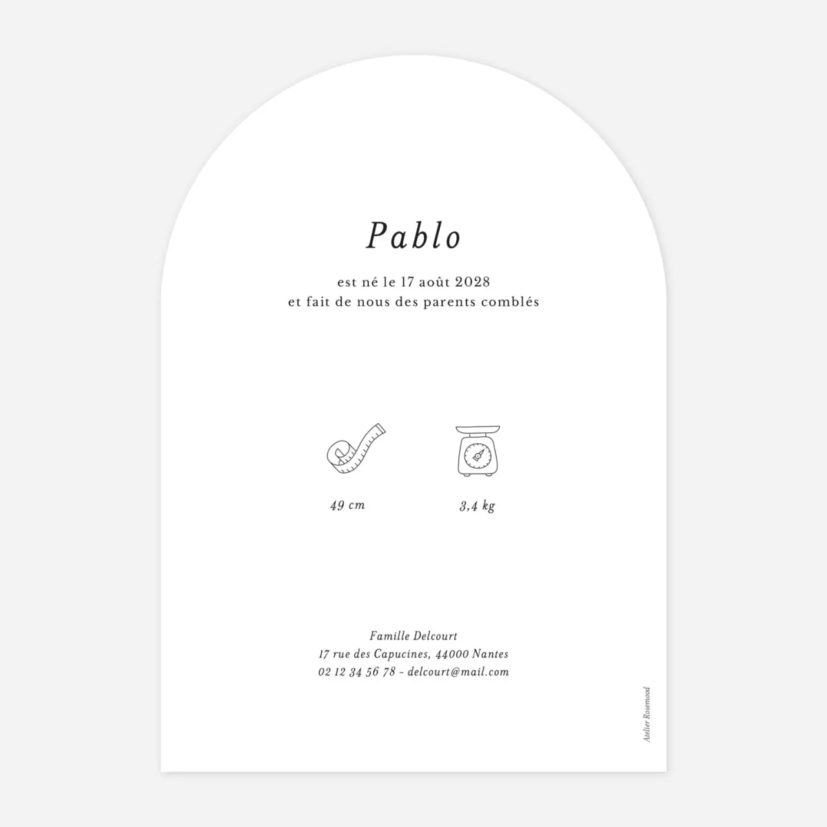 Faire-part naissance Picto pastel