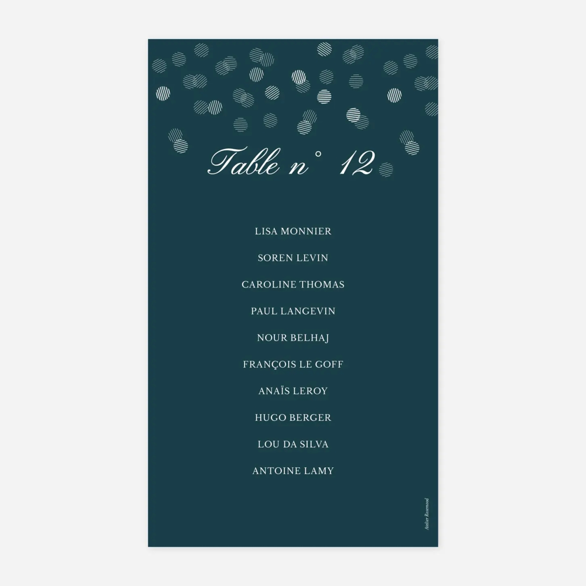 Nom de table mariage Polka