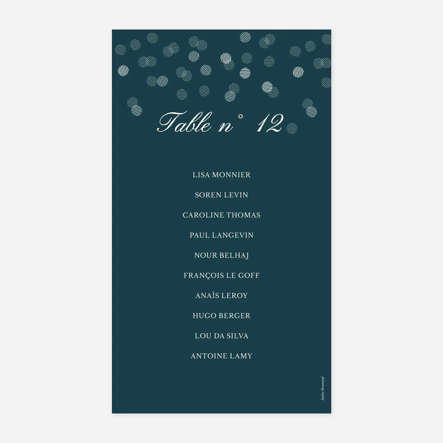 Nom de table mariage Polka