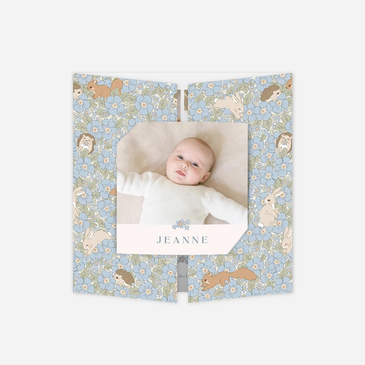 Faire-part naissance Parmi les fleurs