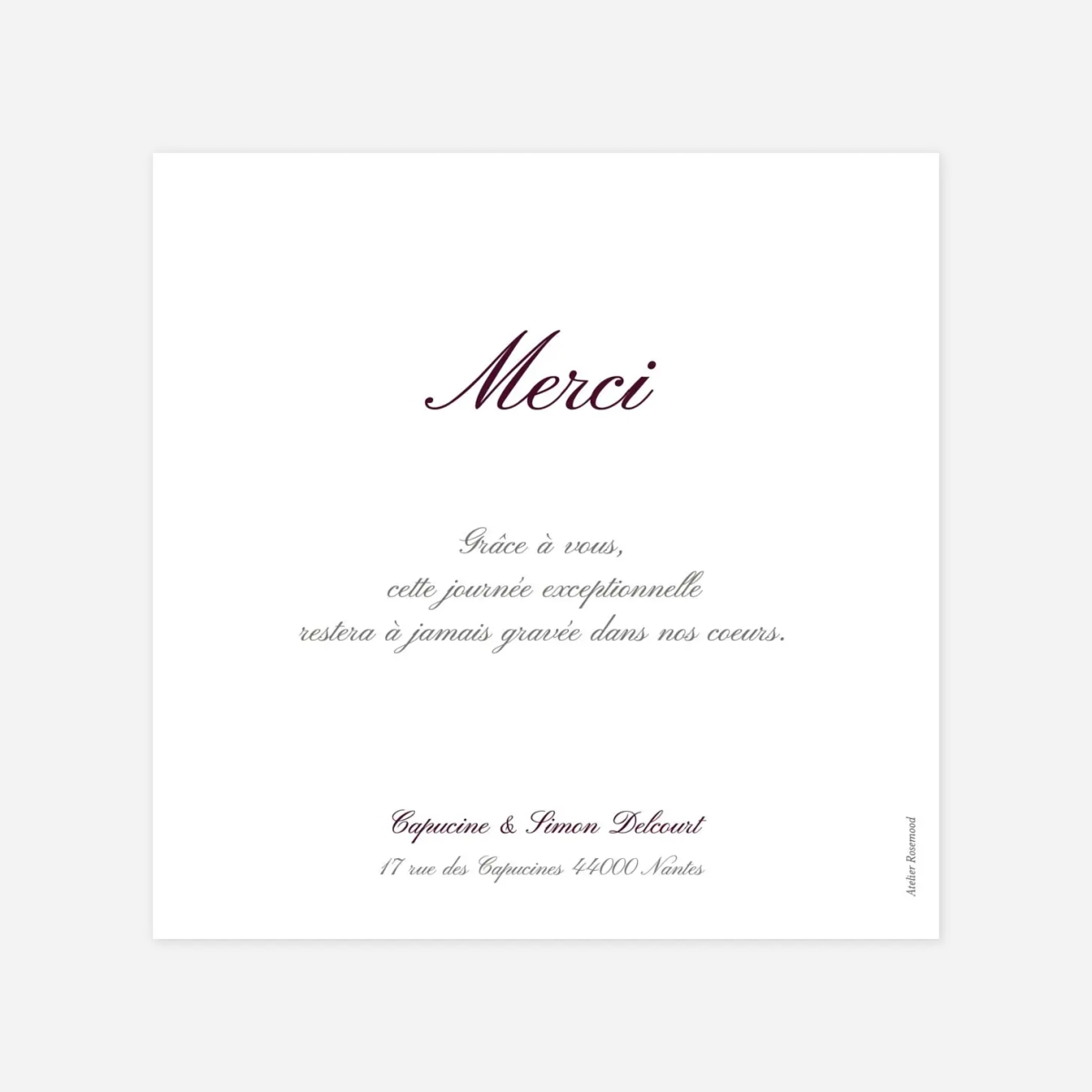 Carte de remerciements Plein la vue