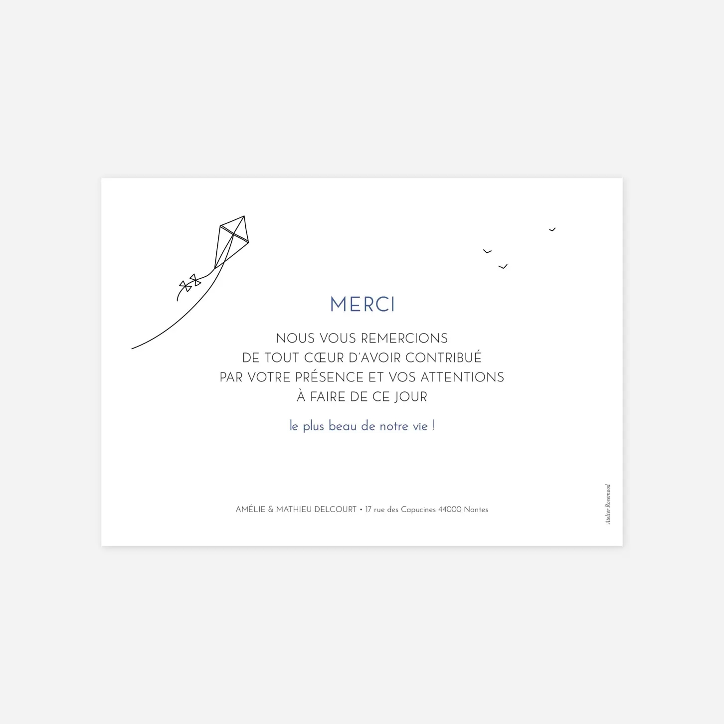 Carte de remerciements Promesse