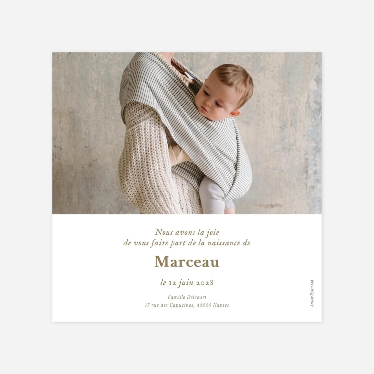 Faire-part naissance Petit médaillon