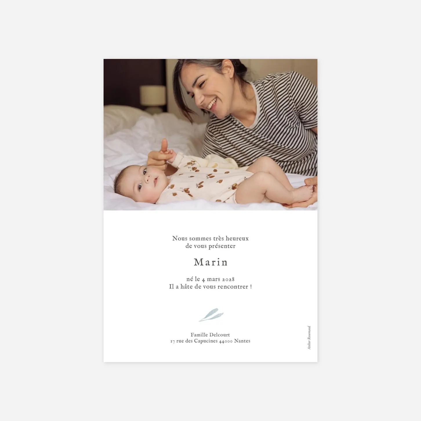 Faire-part naissance Pictos marins multiphotos