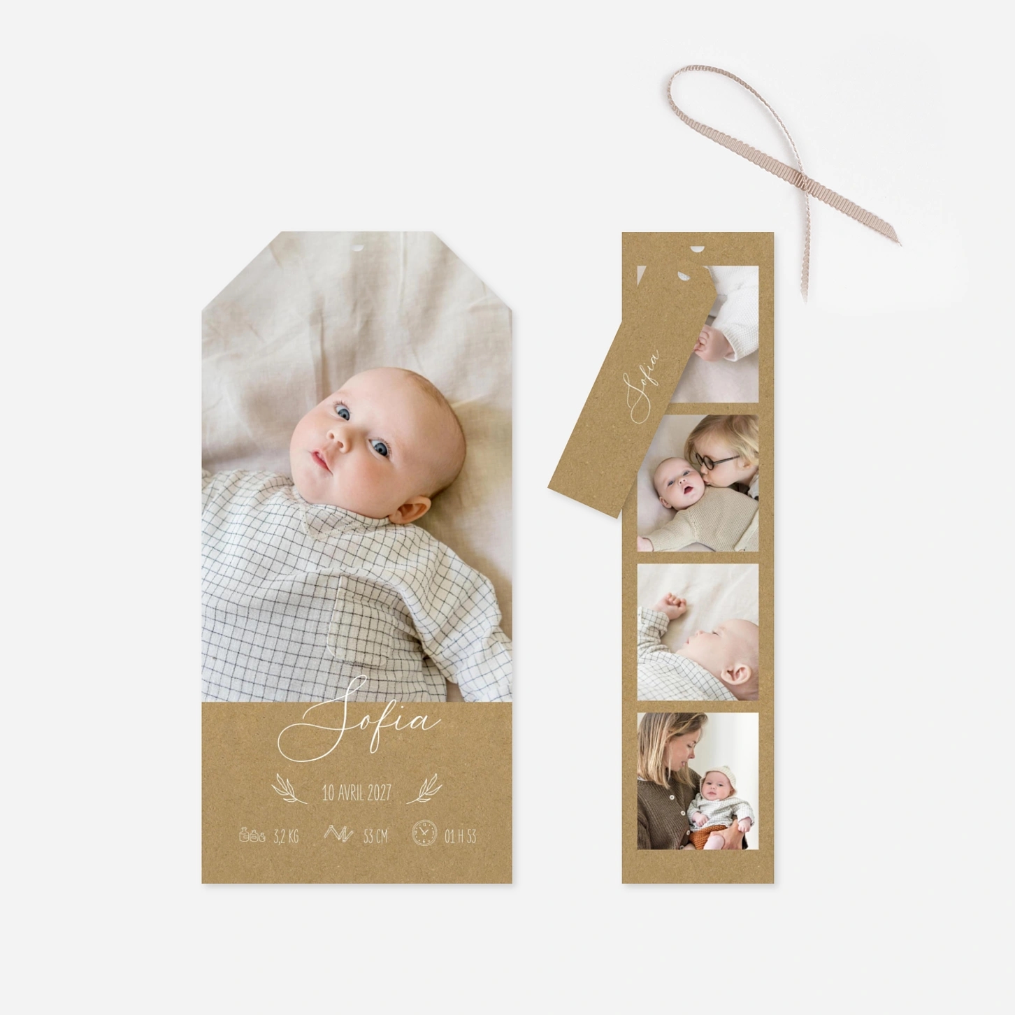 Faire-part naissance Pictos nature