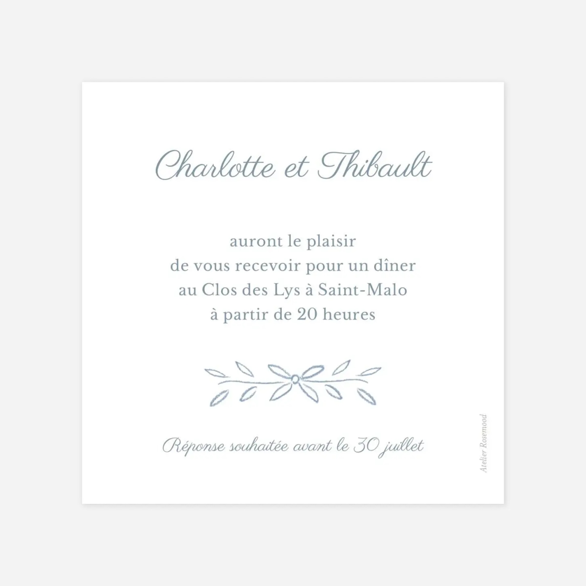 Carton d'invitation Poème