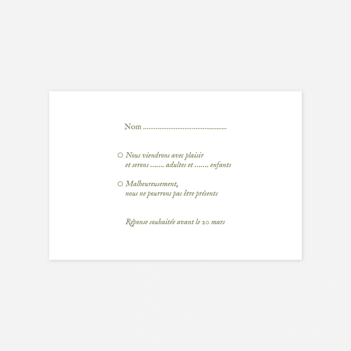 Carton réponse Poésie florale