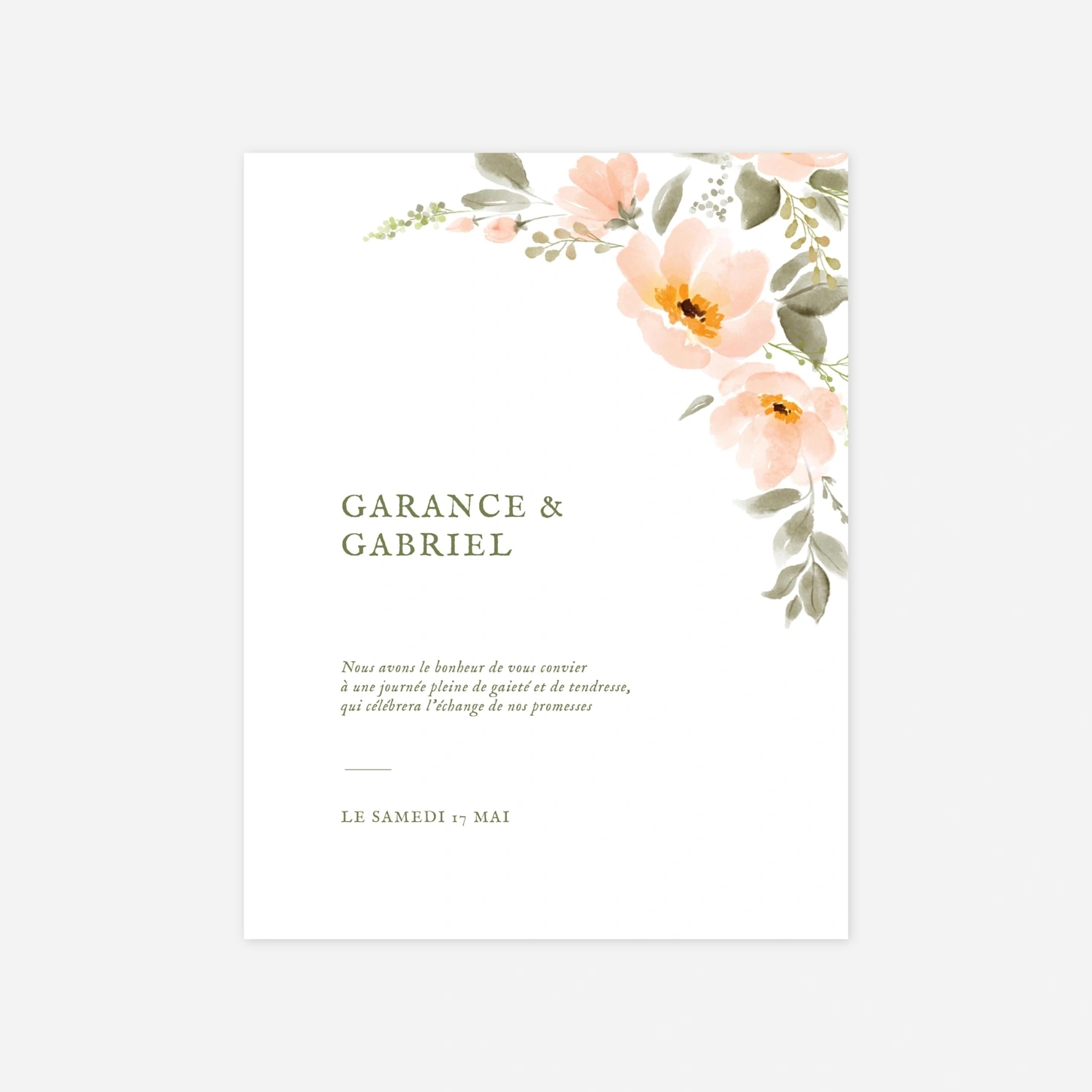 Faire-part mariage Poésie florale